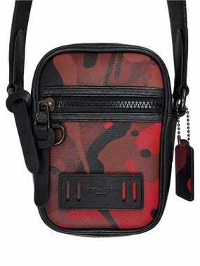 Coach Terrain Crossbody Bag Red Camo Print Mini Flight